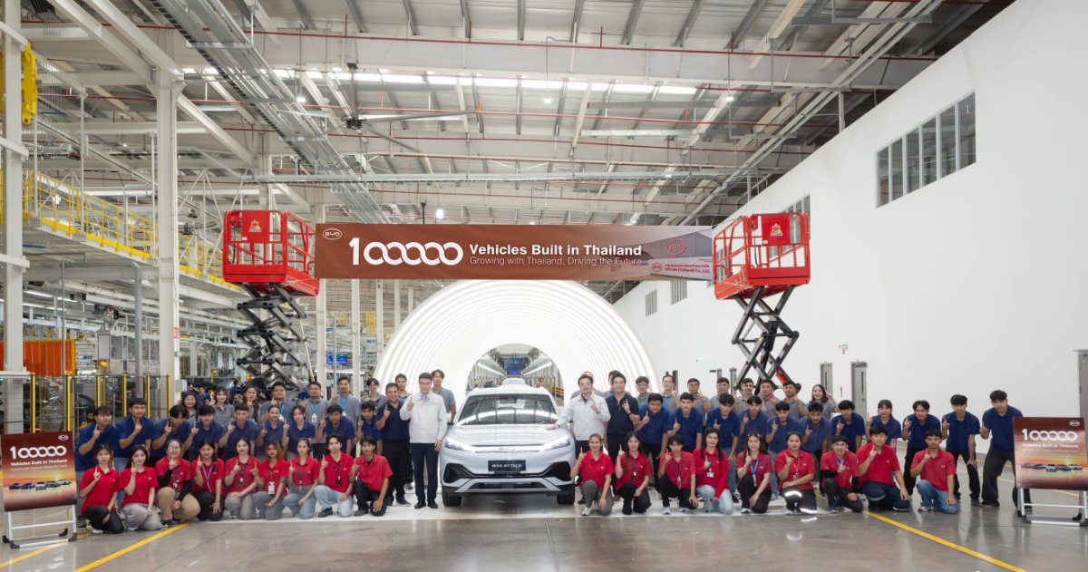 Завод BYD в Таиланде выпустил 100 000 машин чуть более чем за два года